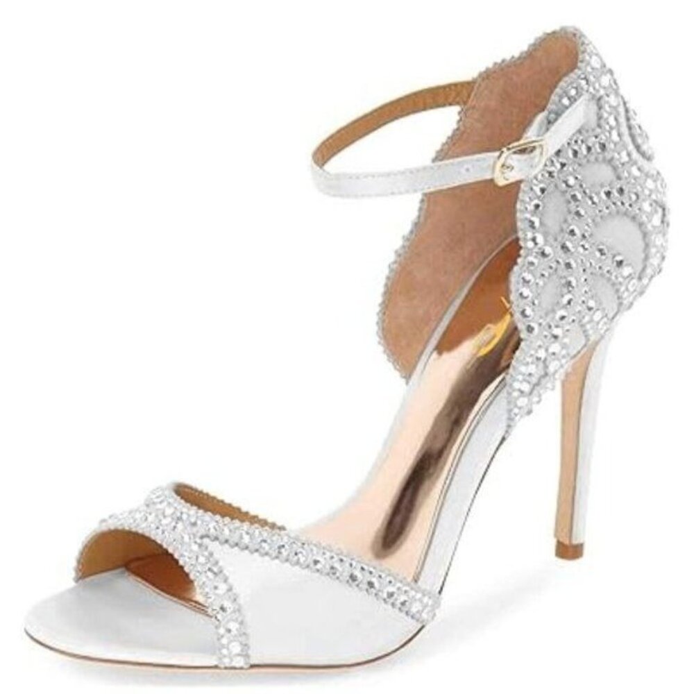 XYD Women's Sandals, Chic Peep Toe, D'Orsay Stiletto High Heels, Rhinestone